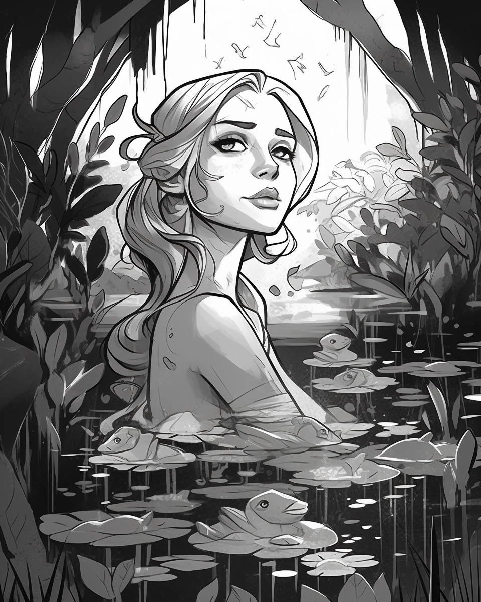 Swamp Princess Coloring Book: Clean Lines & Bold Illustrations