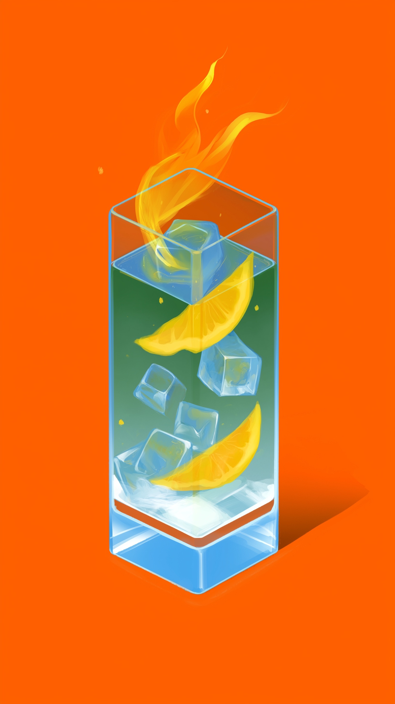 Glowing Cocktail Escape: A Vibrant Sunset Delight