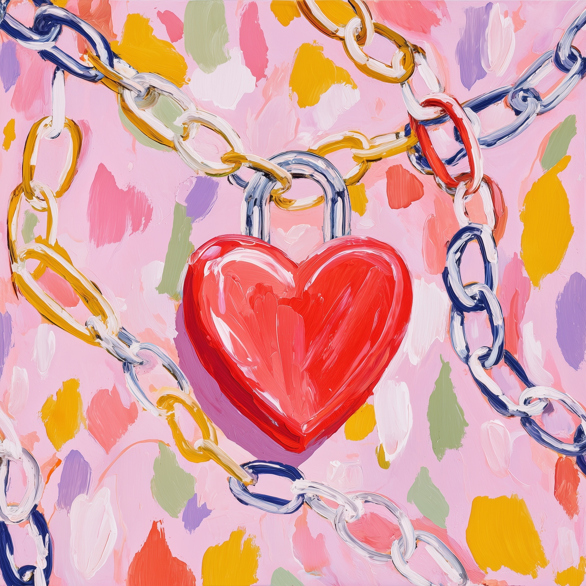 Secure Your Love: Heart Lock and Chain Symbol