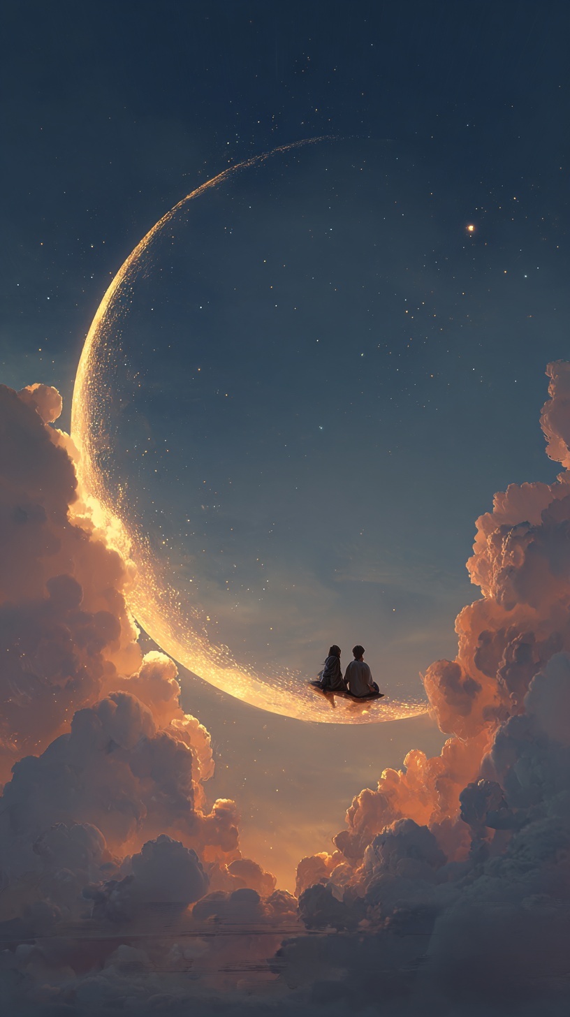Romantic Moonlit Dreamscape Art for Couples