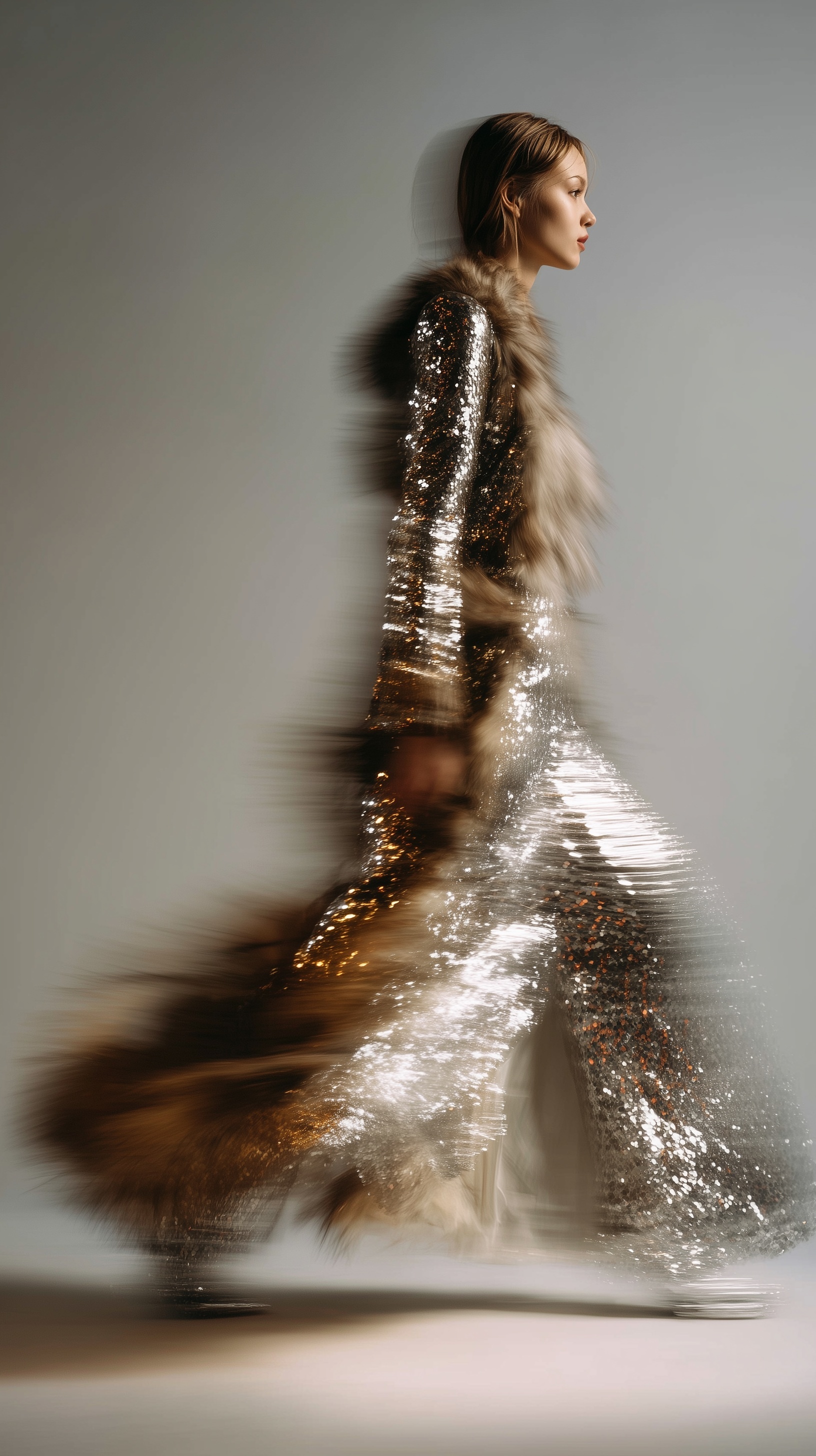 Stunning Sequined Fur Dress: Vogue-Inspired Fashion