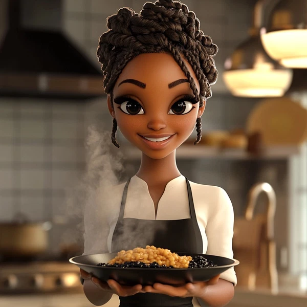 Charming 3D Character of a Malian Chef