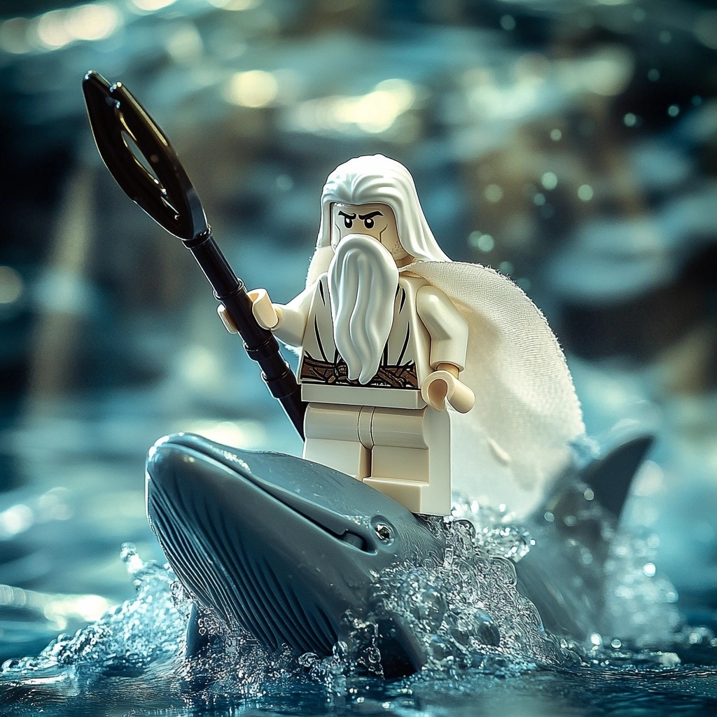 Epic Battle: Saruman in White on a Whale