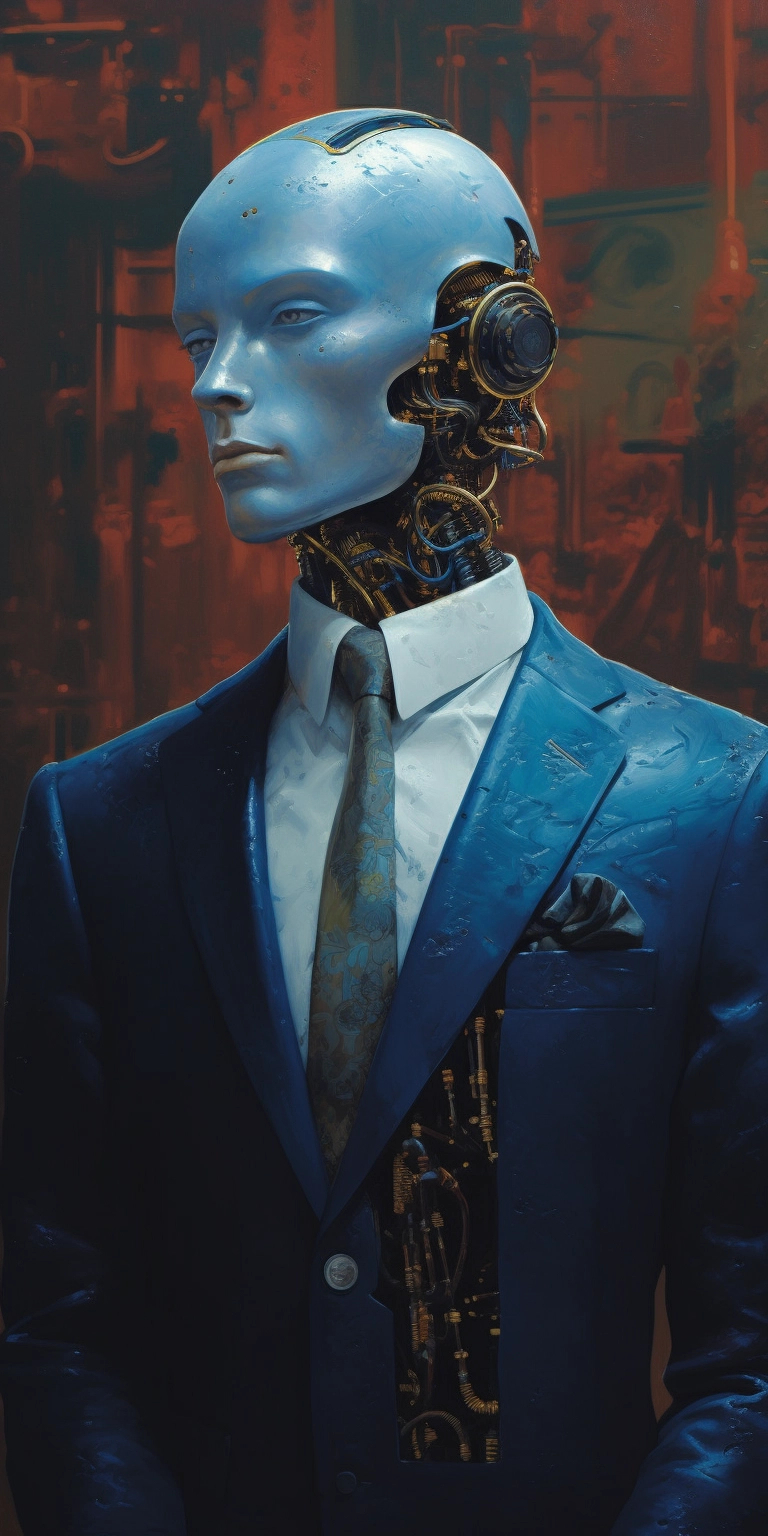 Chrome Robot Man: Hyper-Detailed Portraiture