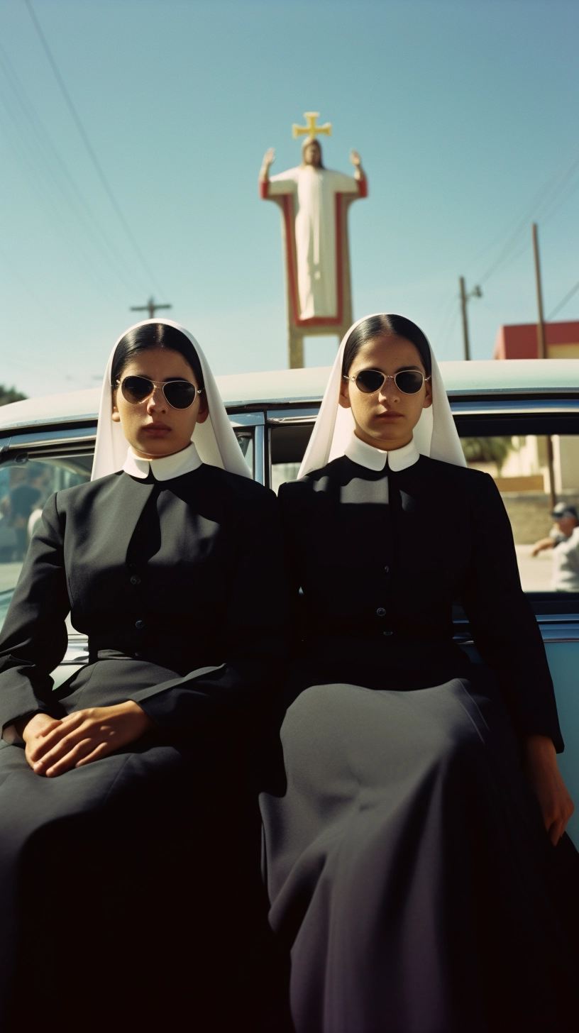 Capturing Latina Nuns in 1993 Mustang 5.0: East LA Barrio Photos