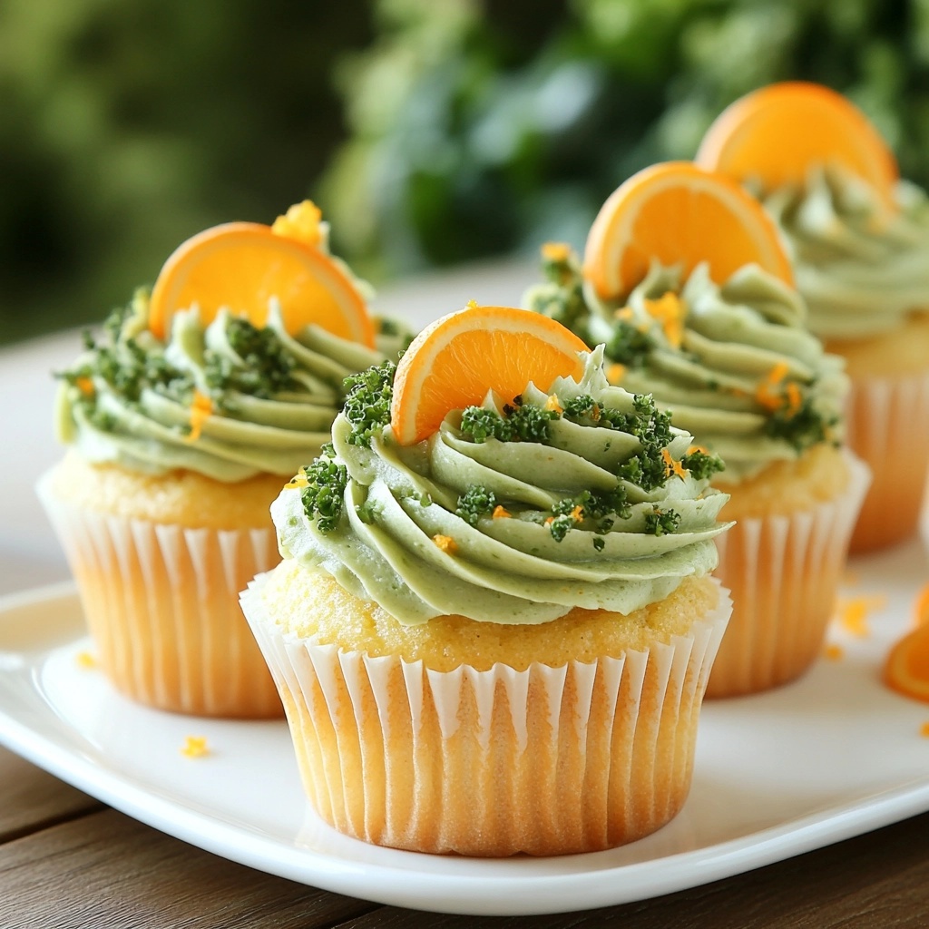 Vibrant Kale & Orange Cupcakes Delight