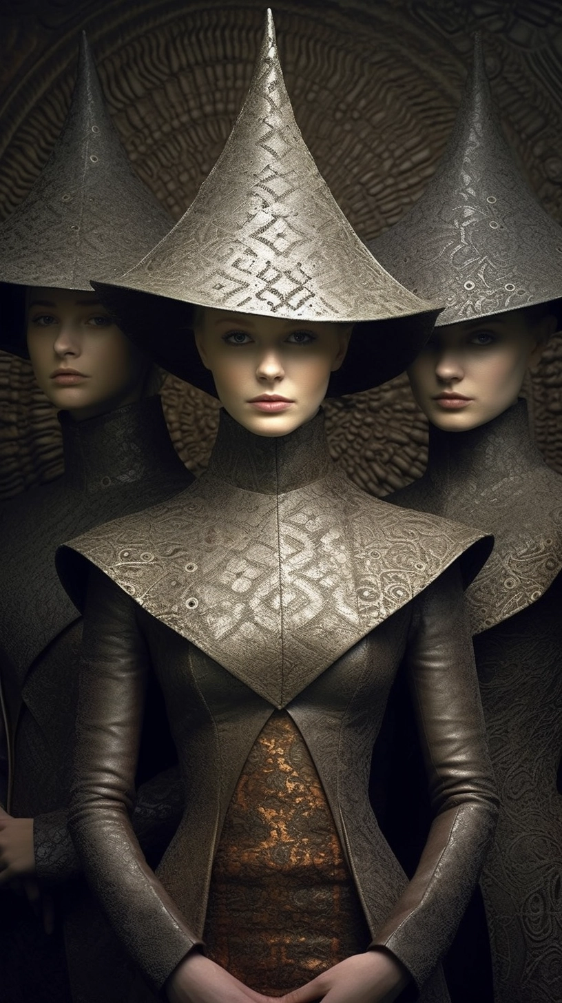 Luxurious Geometry: Women of Tomorrow in Dark Hats