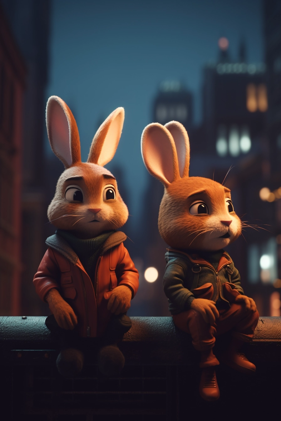 Rabbit City: 3D Wallpapers with Cartoon Realism