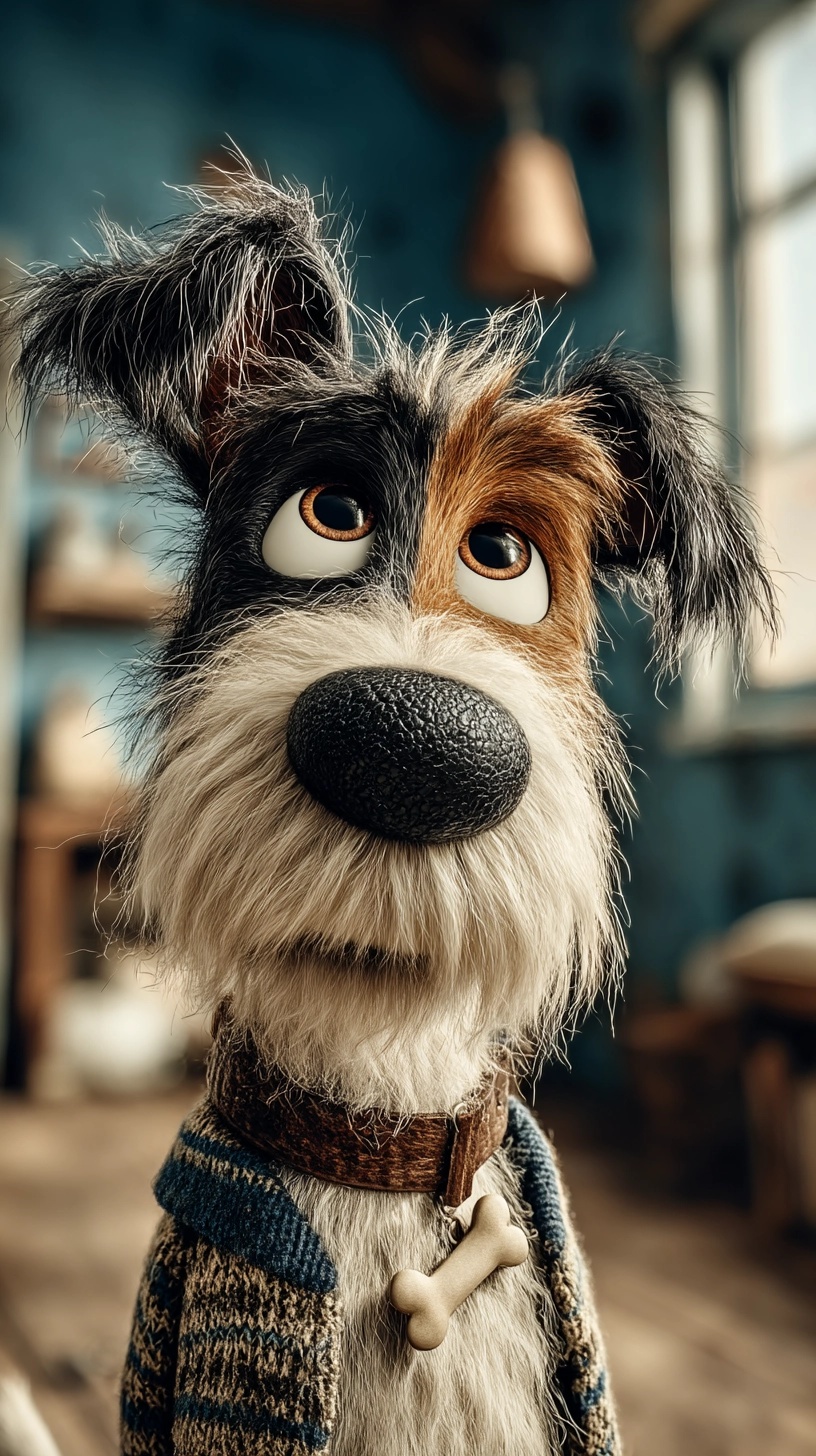 Charming Pixar-Style Dog Scene with Stunning Details