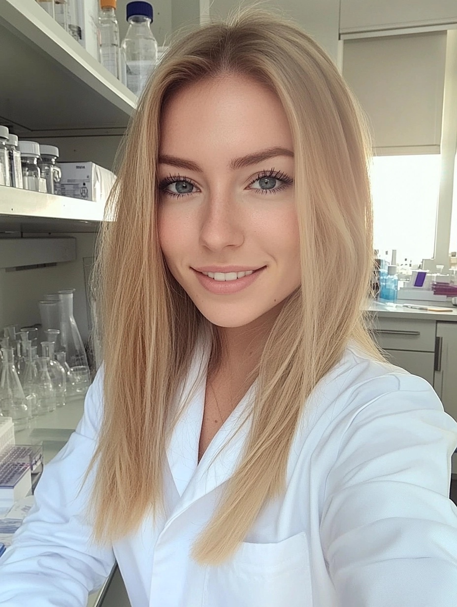 Smiling Scientist in Modern Microbiology Lab