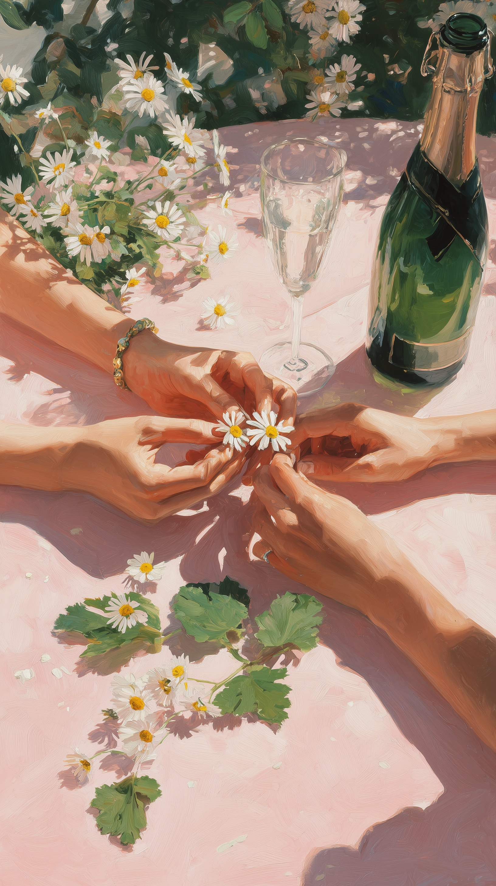 Elegant Mother-Daughter Bonding Over Flowers