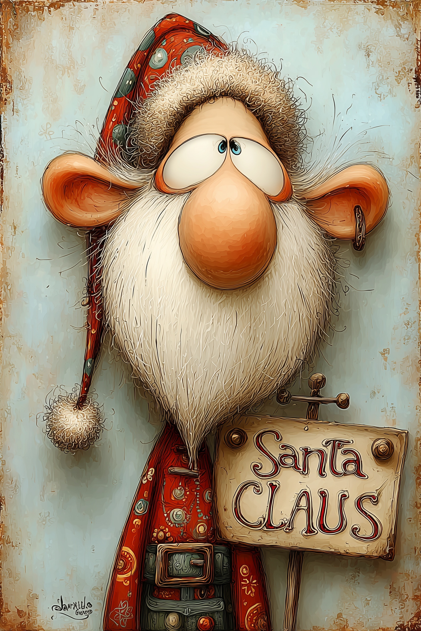 Vintage Santa Claus Poster for Holiday Cheer