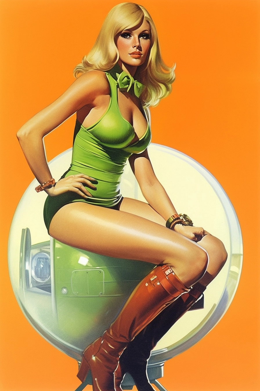 Retro Futuristic Rollergirl in Hotpants