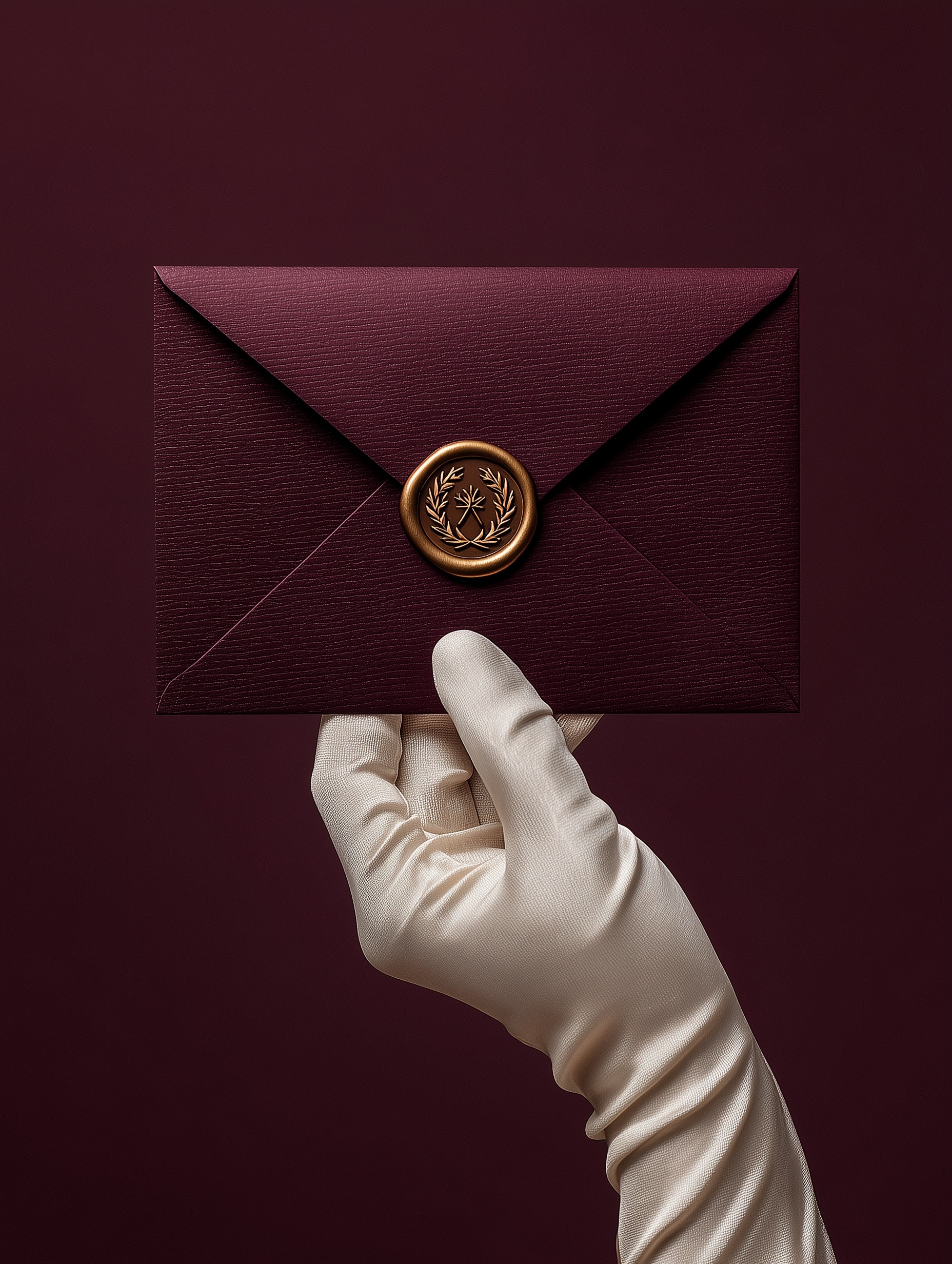 Luxury Satin Glove & Burgundy Envelope Photography