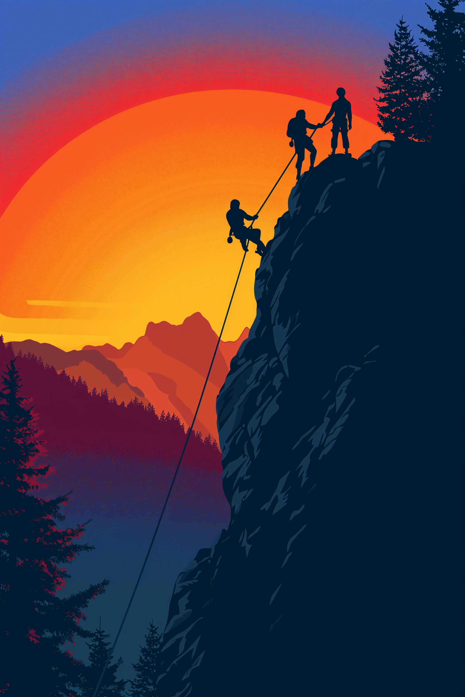 Colorful Birthday Card: Epic Outdoor Climbing Adventure