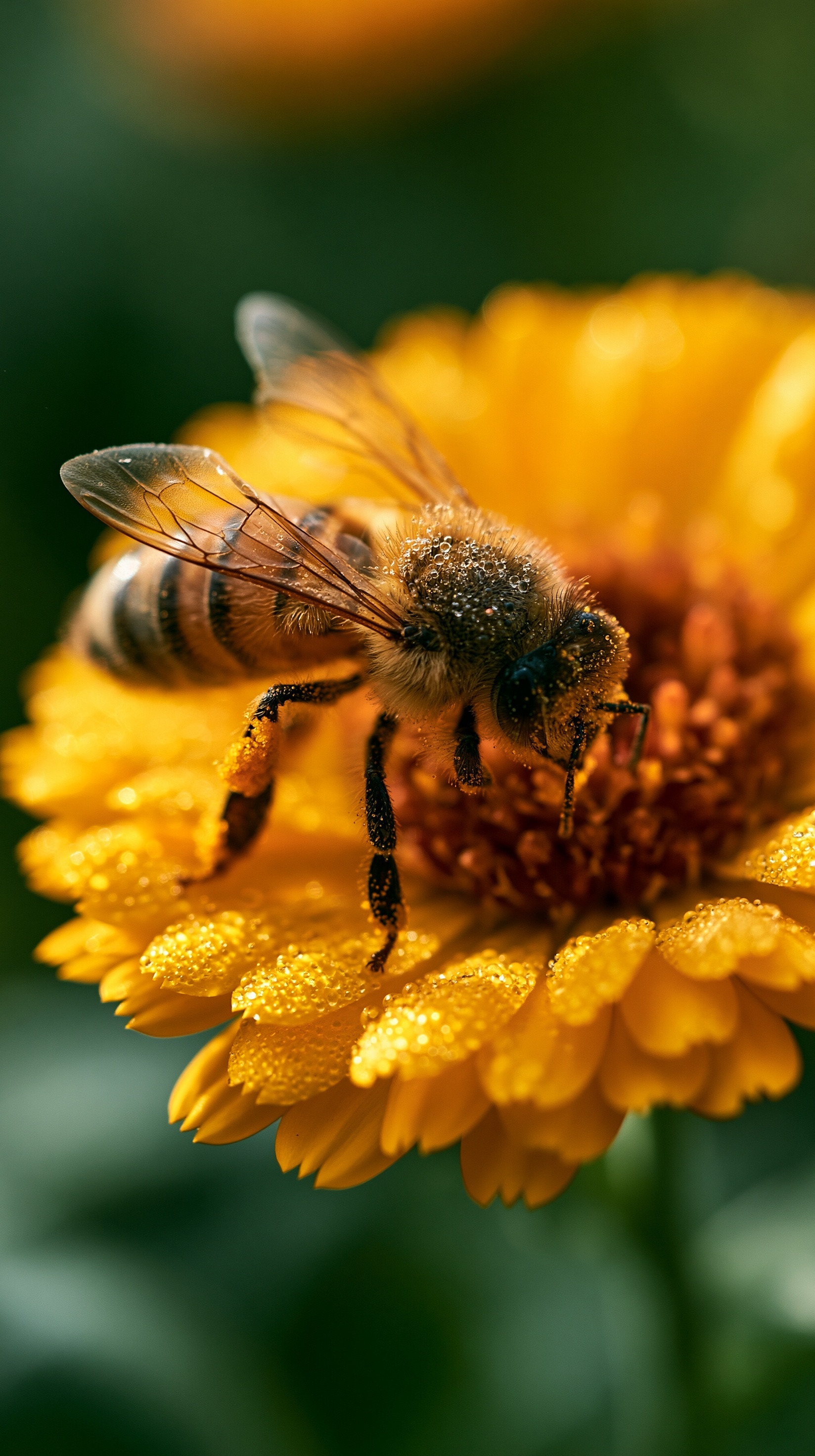 Macro Magic: Honeybee on Vibrant Flower