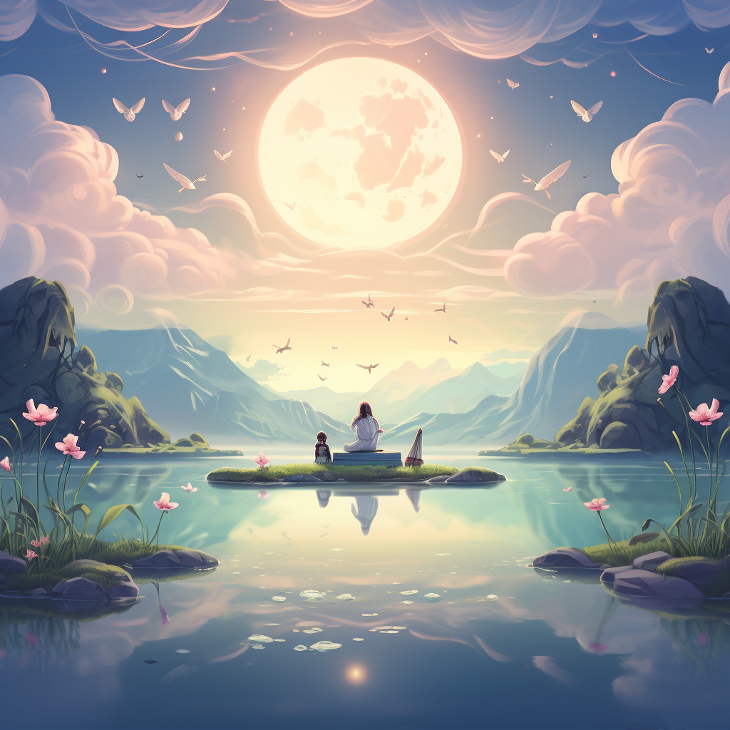 Hypnotic LoFi: Hyper-Detailed Artwork in a Relaxing Spiritual Landscape