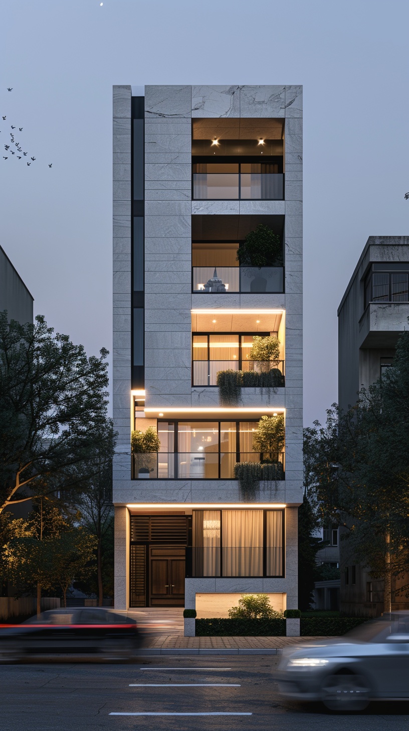 Modern 5-Story Apartment in Peter Eisenman Style on Tehran Street