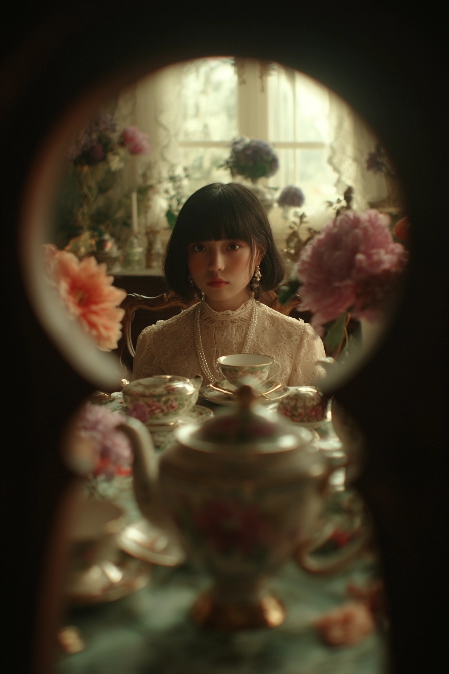 Whimsical Tea Party Through a Keyhole