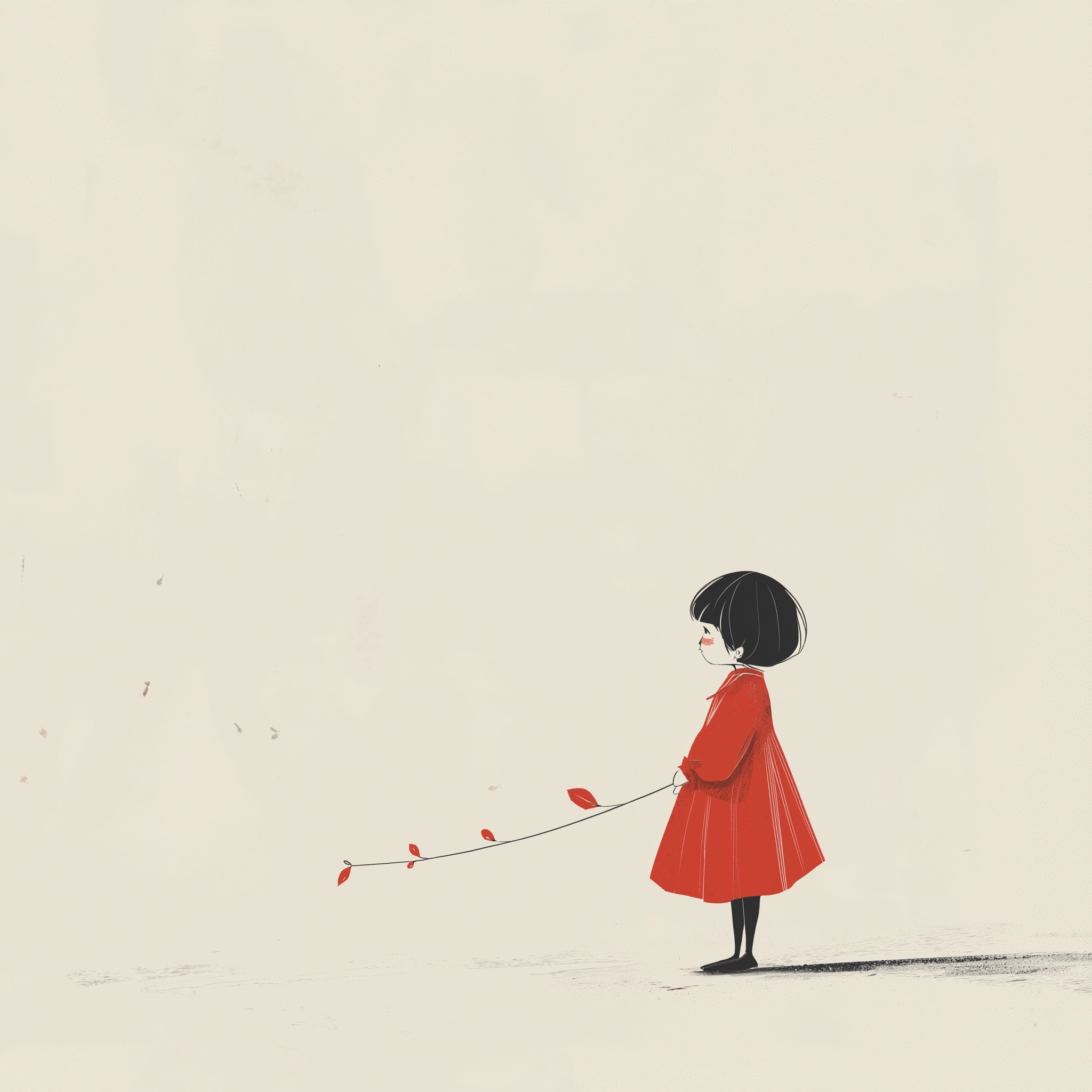 Minimalist Illustration: A Little Girl's World