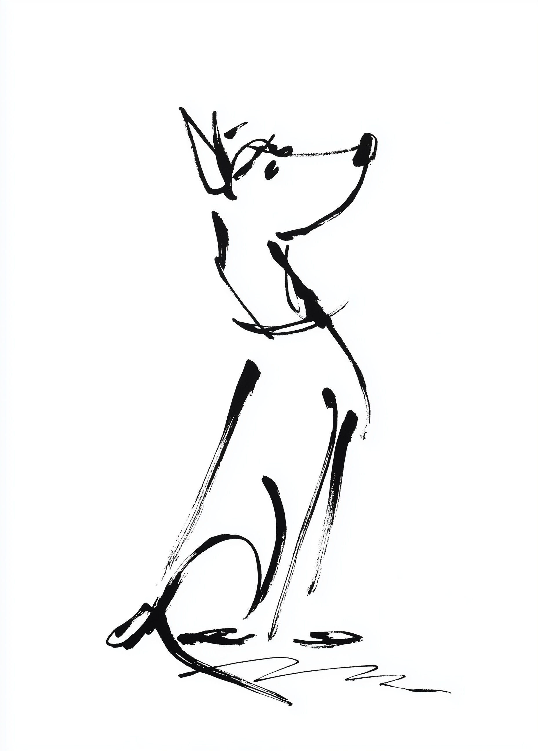 Minimalist Picasso-Inspired Dog Shower Art