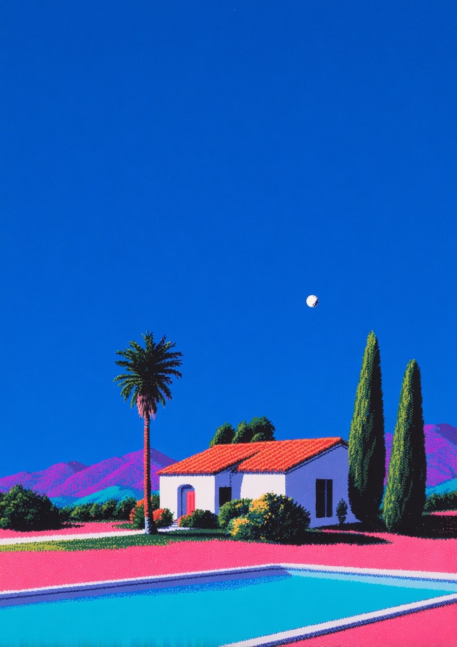 80s Farm Nostalgia: Hand-Drawn Flat Art