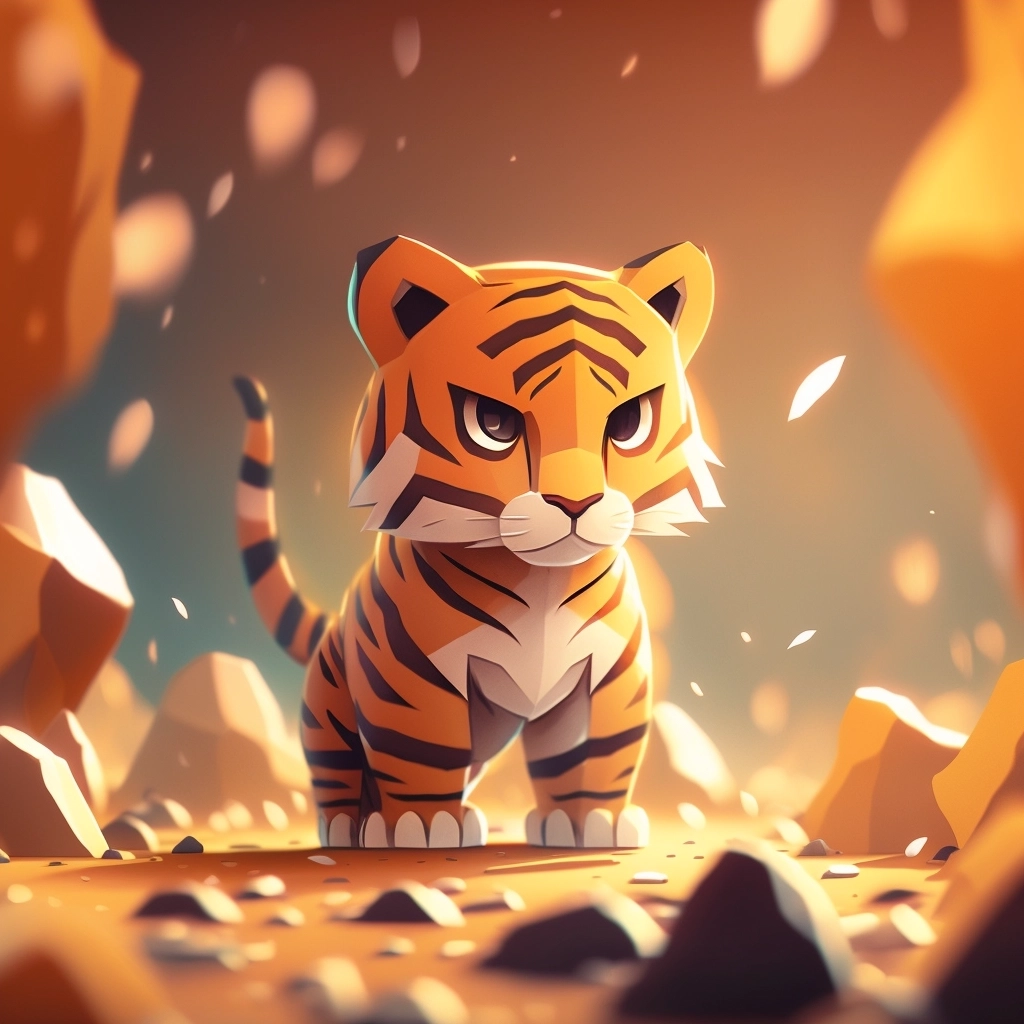 Warm & Fuzzy: HD Cartoon Tiger in Pastel Background