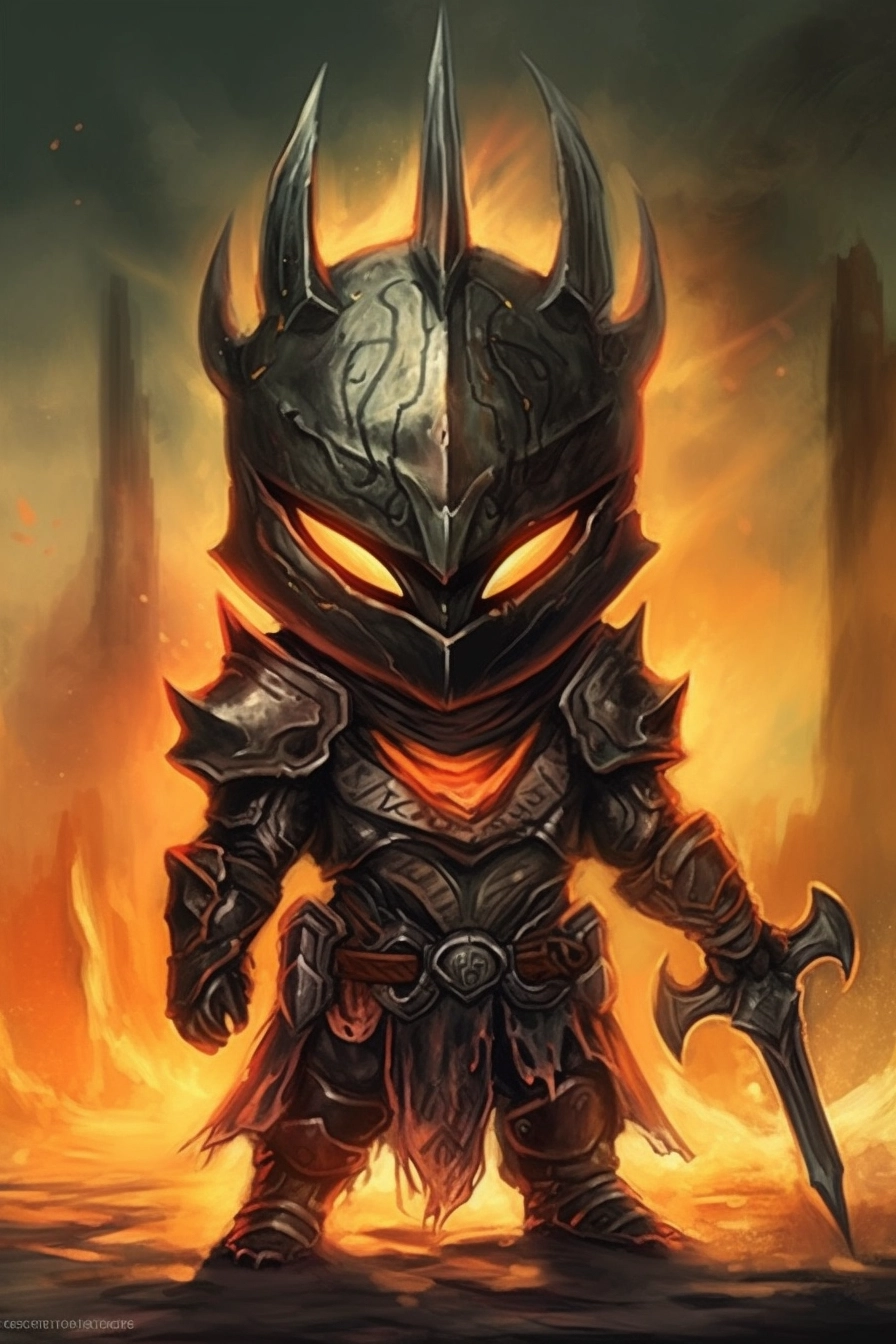 Chibi Sauron: Wholesome Storybook Illustration