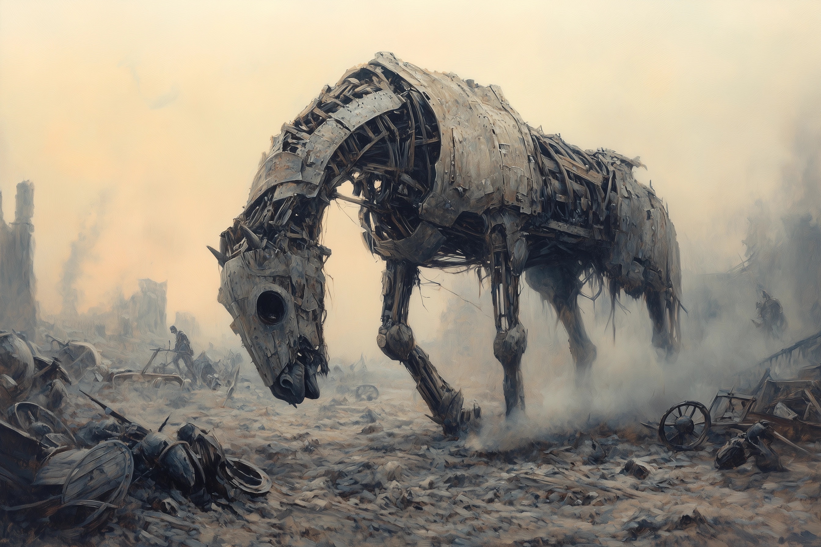 Haunting Troy: A Dystopian Horse of Wood and Metal