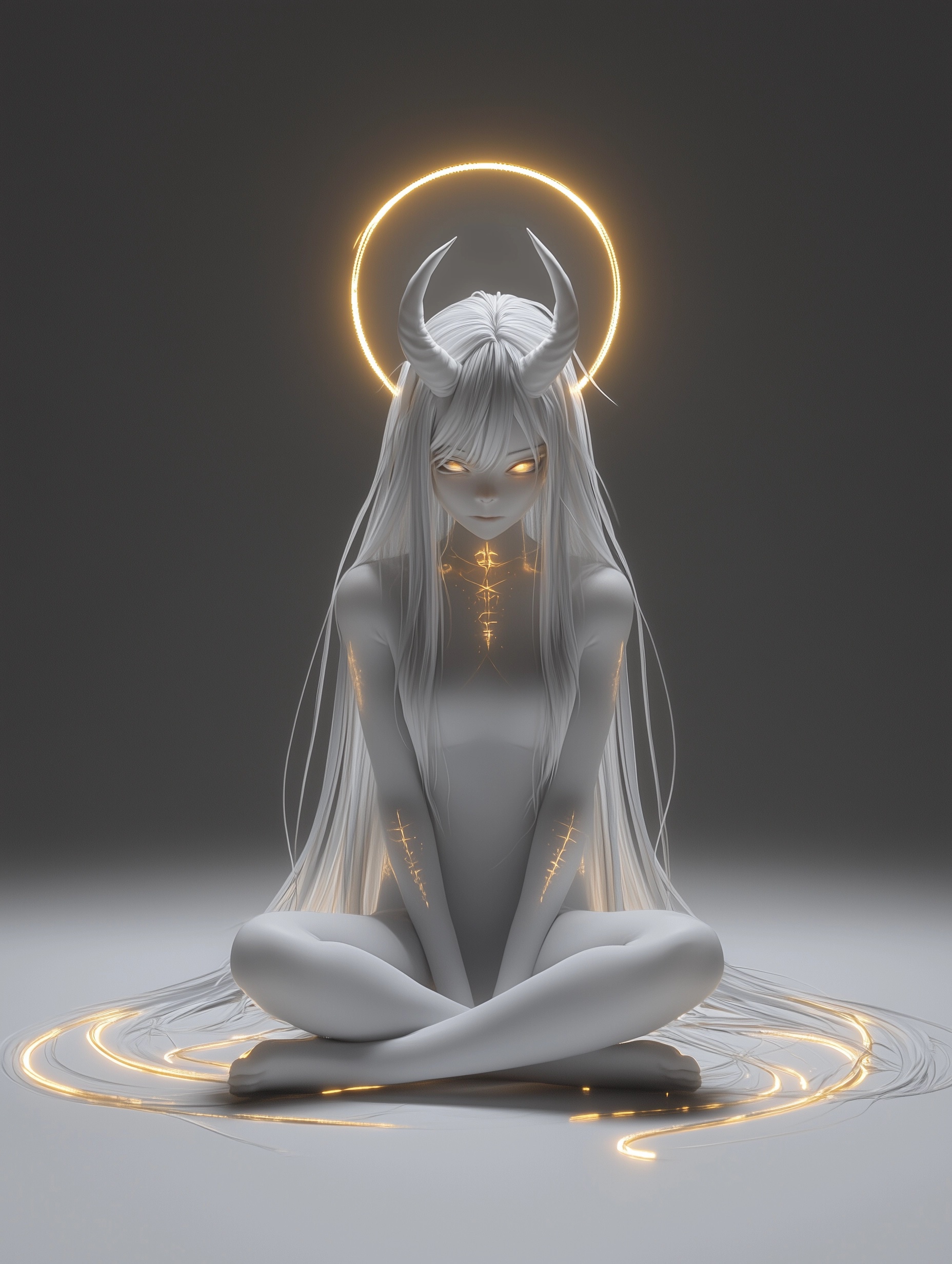 Iridescent Anime Demon Girl - 3D Character Art