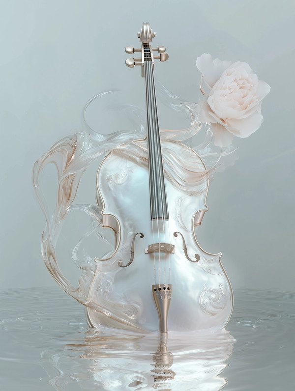 Elegant Cello Art: Idealistic Fashion in Pink