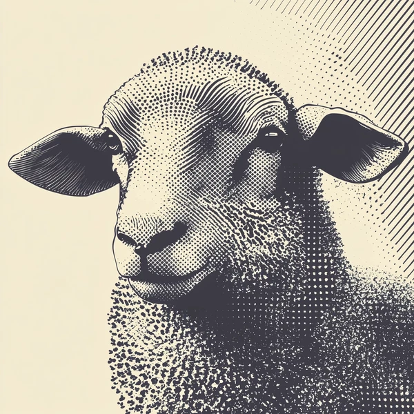 Sheep Halftone Art: Unique Poster Designs