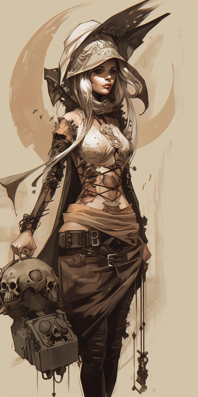 Intense Witch Portraiture with Futuristic Design