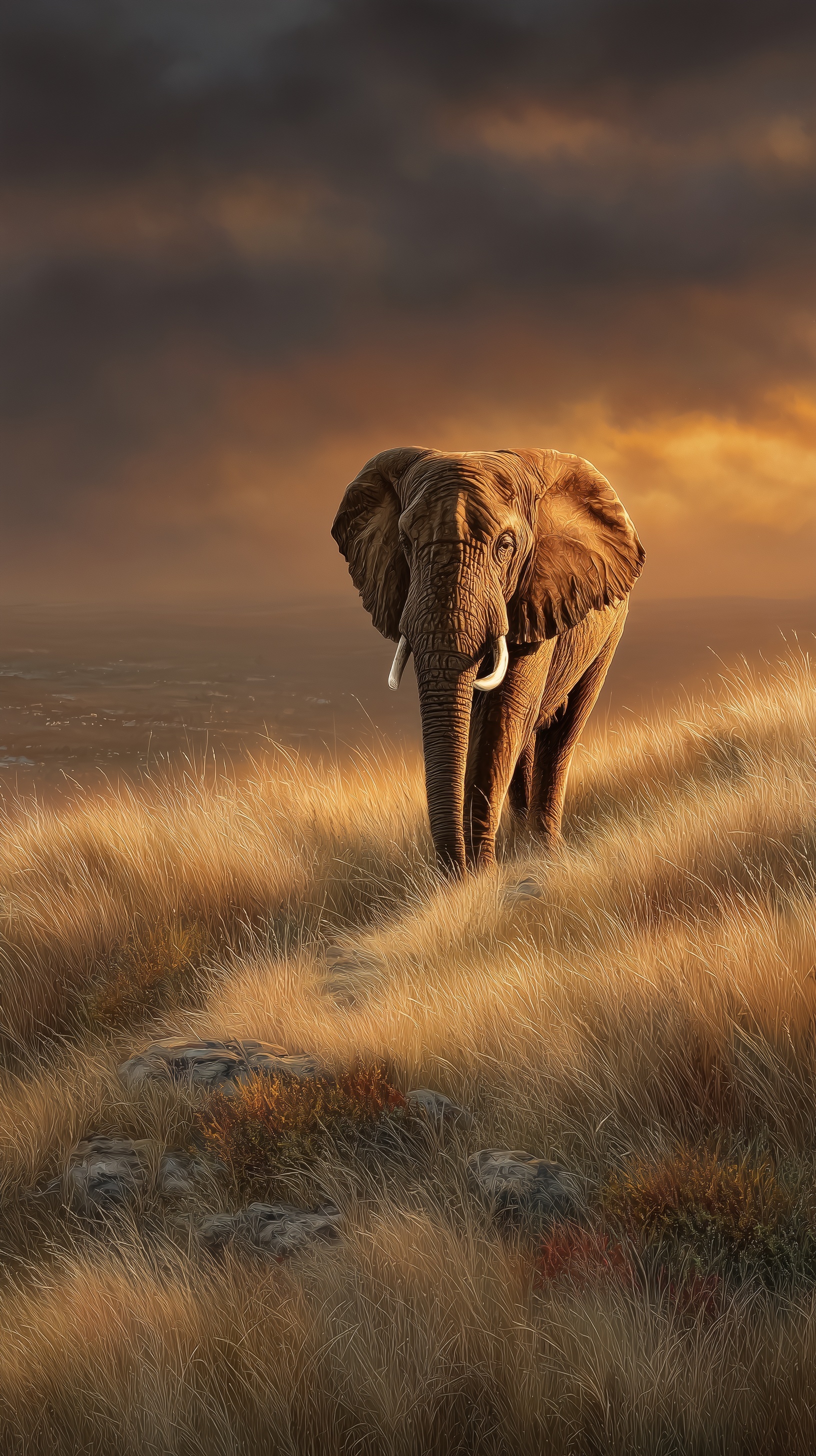 Hyper-Realistic Elephant Postcard Art: Nature's Majesty