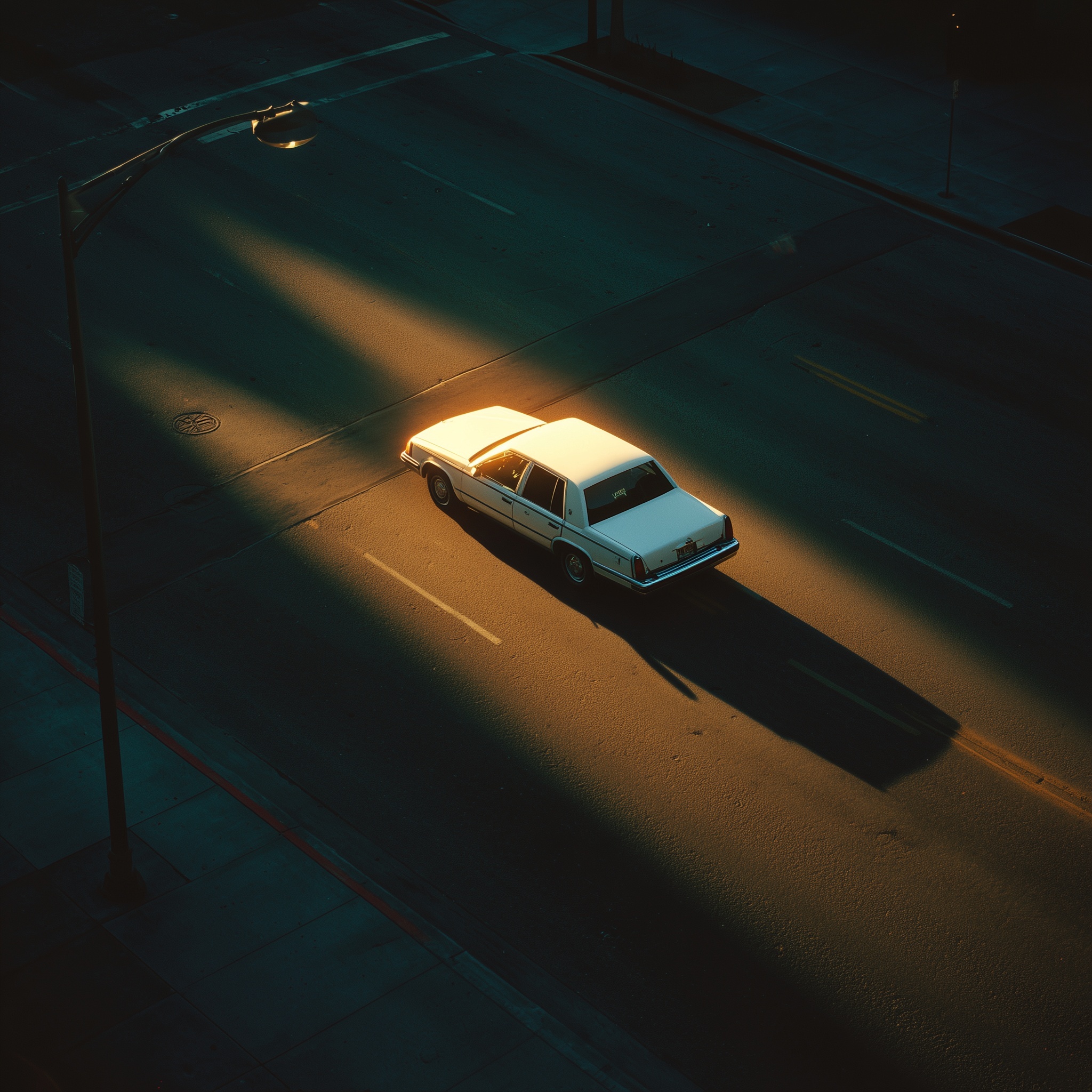 Vintage Night Limousine: Cinematic Street Elegance