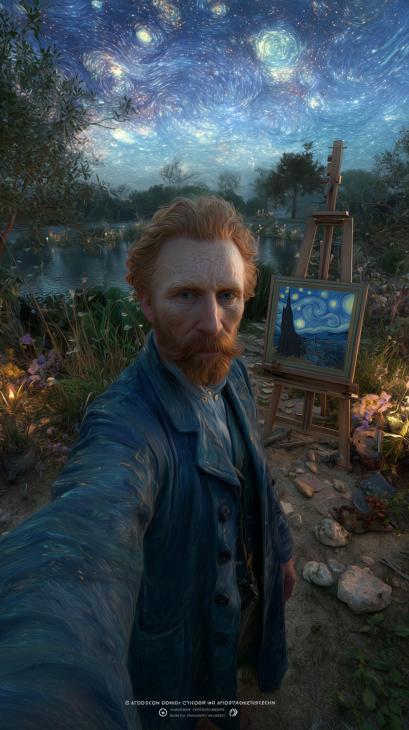Van Gogh's Hyper-Realistic Selfie: Starry Night