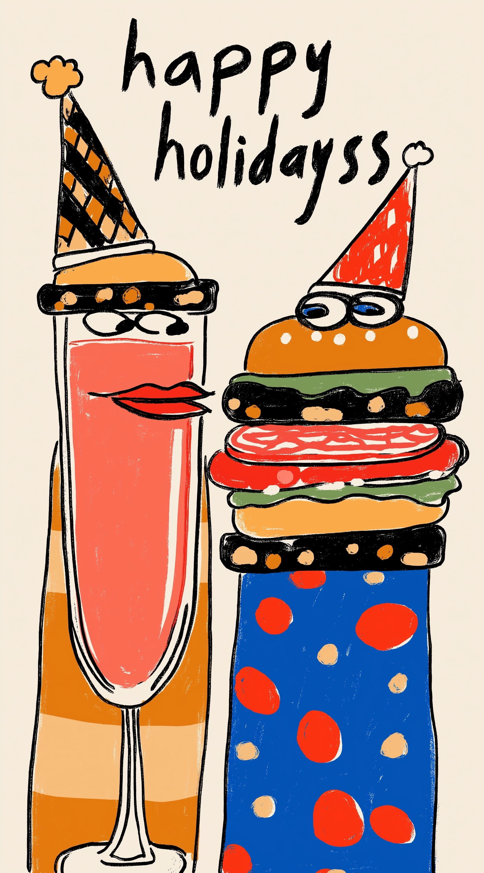 Cheerful Holiday Duo: Burger & Flute Celebration!