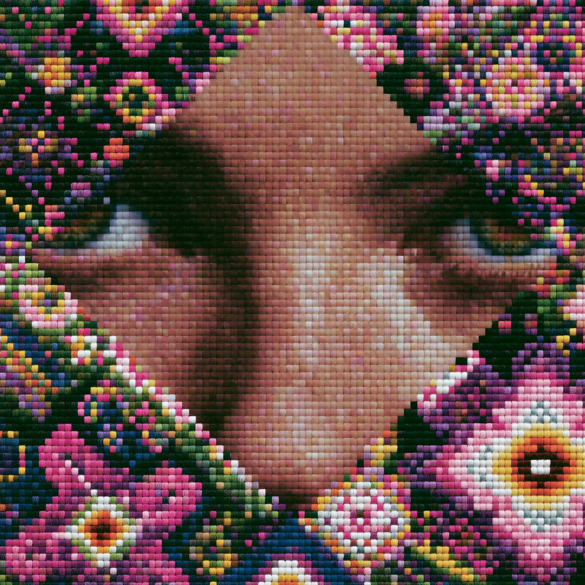 Trendy Pixel Art Face with Intricate Patterns