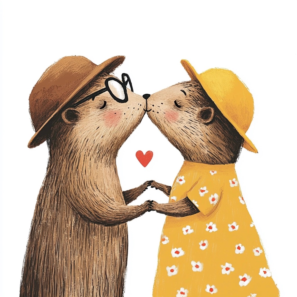 Quokka Love: Vintage Charm in a Children's Illustration