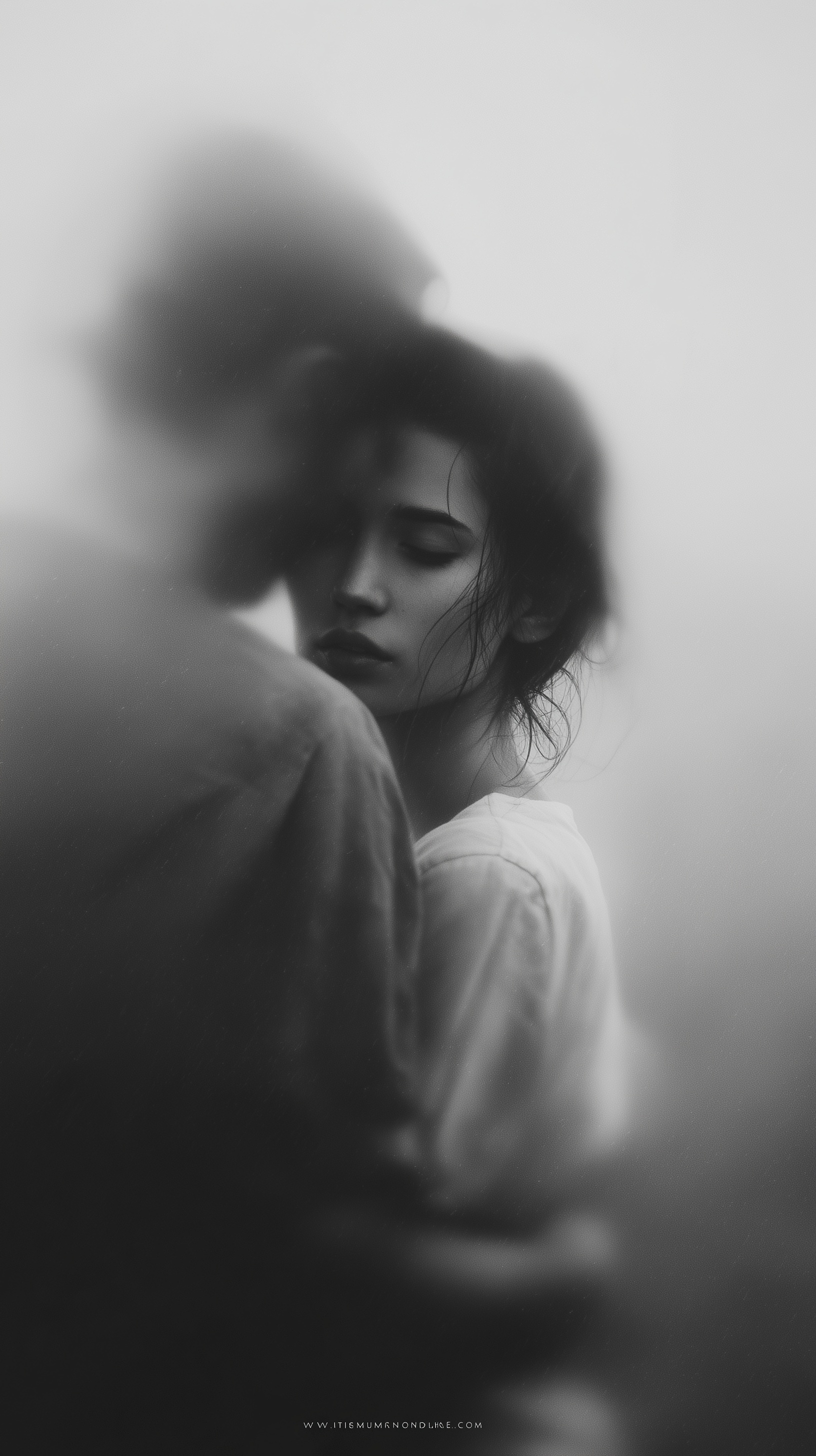 Tender Embrace: A Dreamlike Black-and-White Love Story