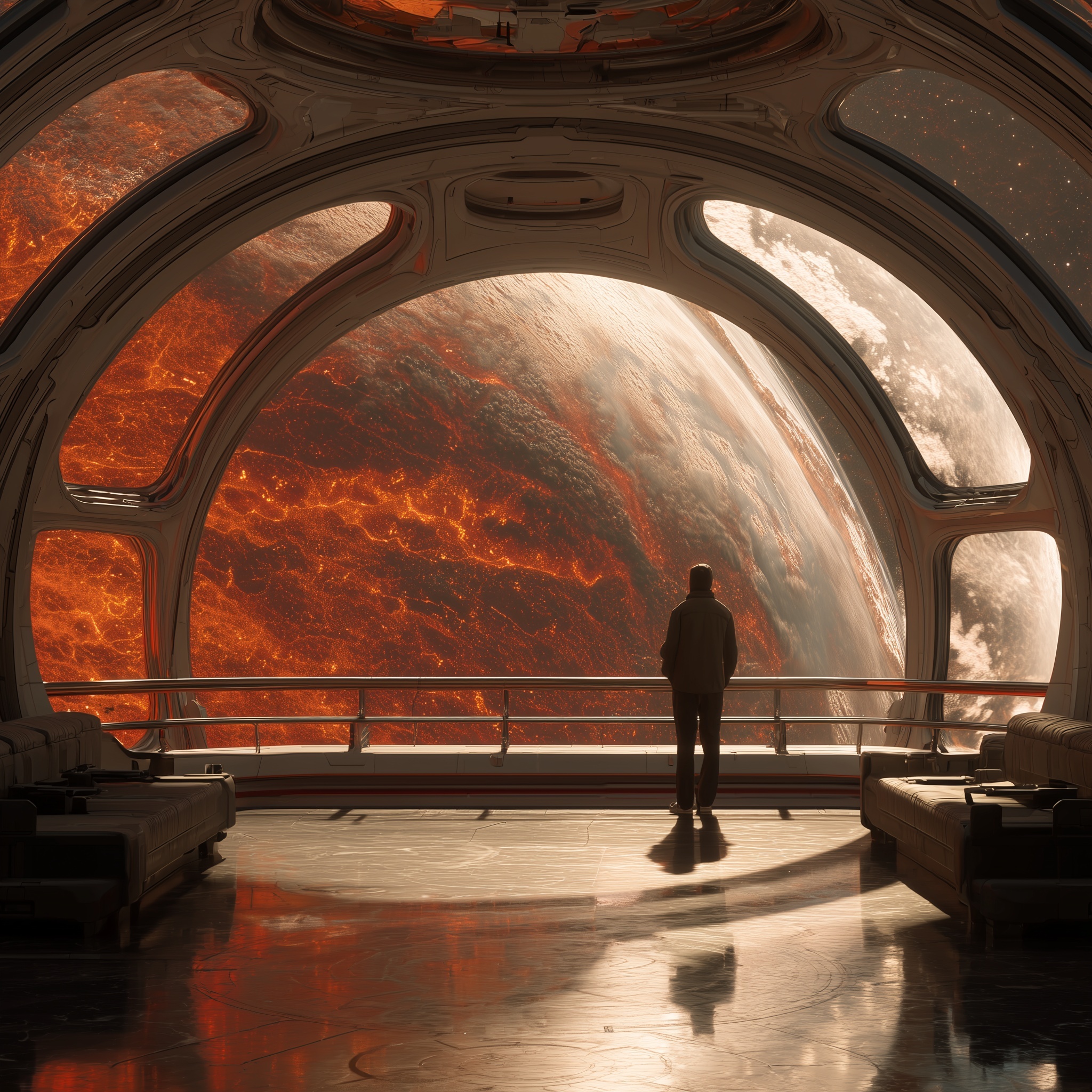 Experience Lava Worlds Through Starship Windows