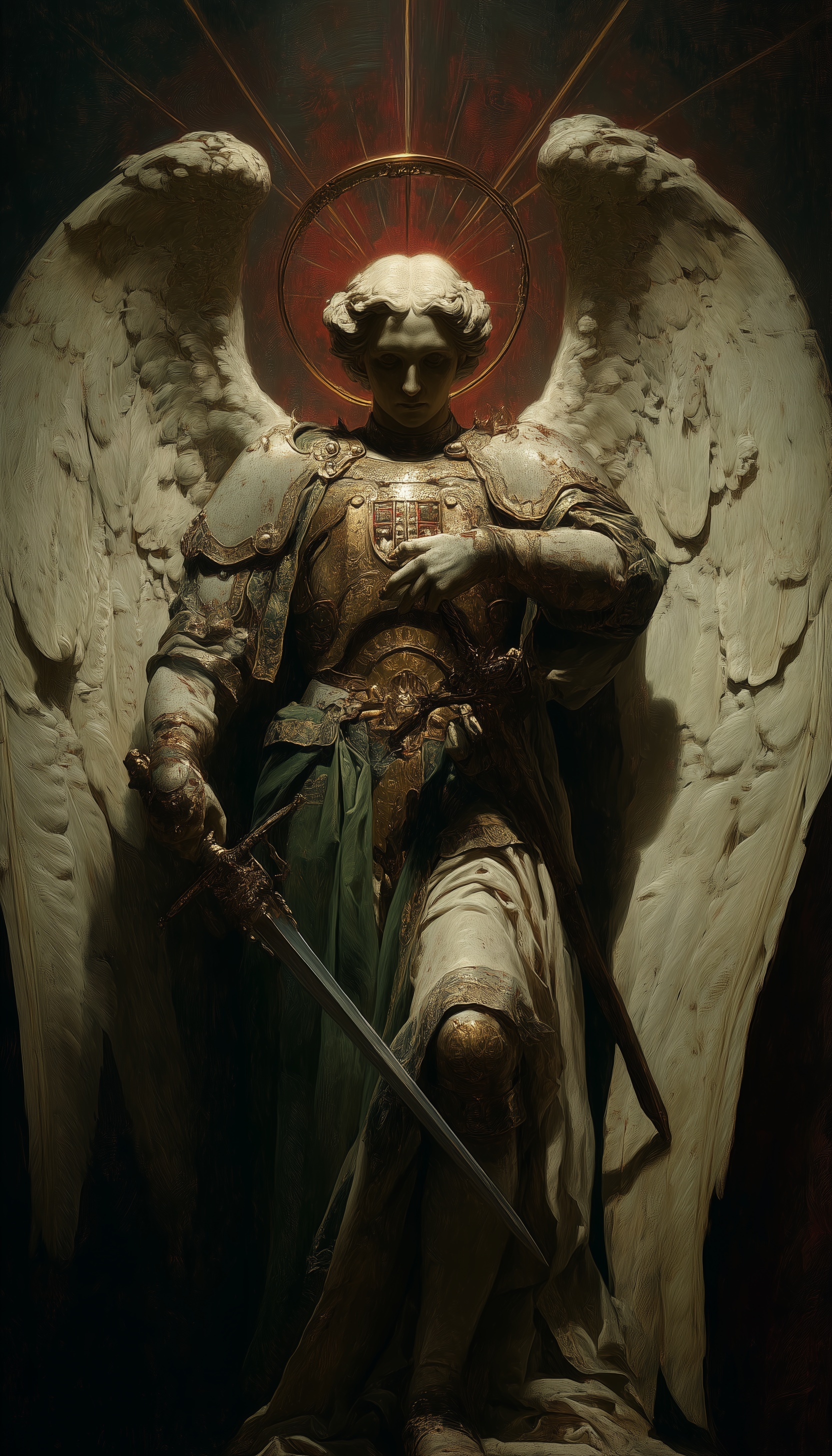 Majestic Archangel Gabriel in Epic Combat Pose