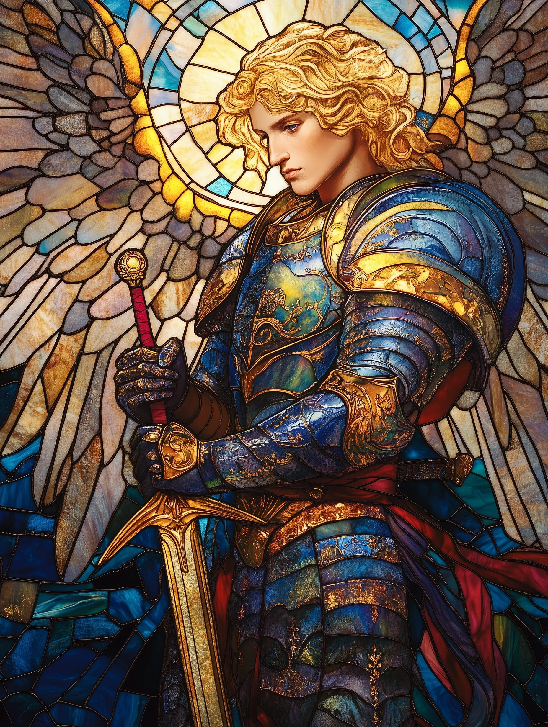 Divine Art: Archangel Michael in Stained Glass