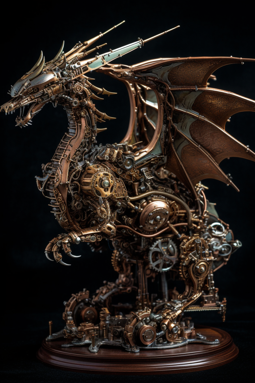 Mechanical Dragon: Steampunk Artistry in Ultra Detail