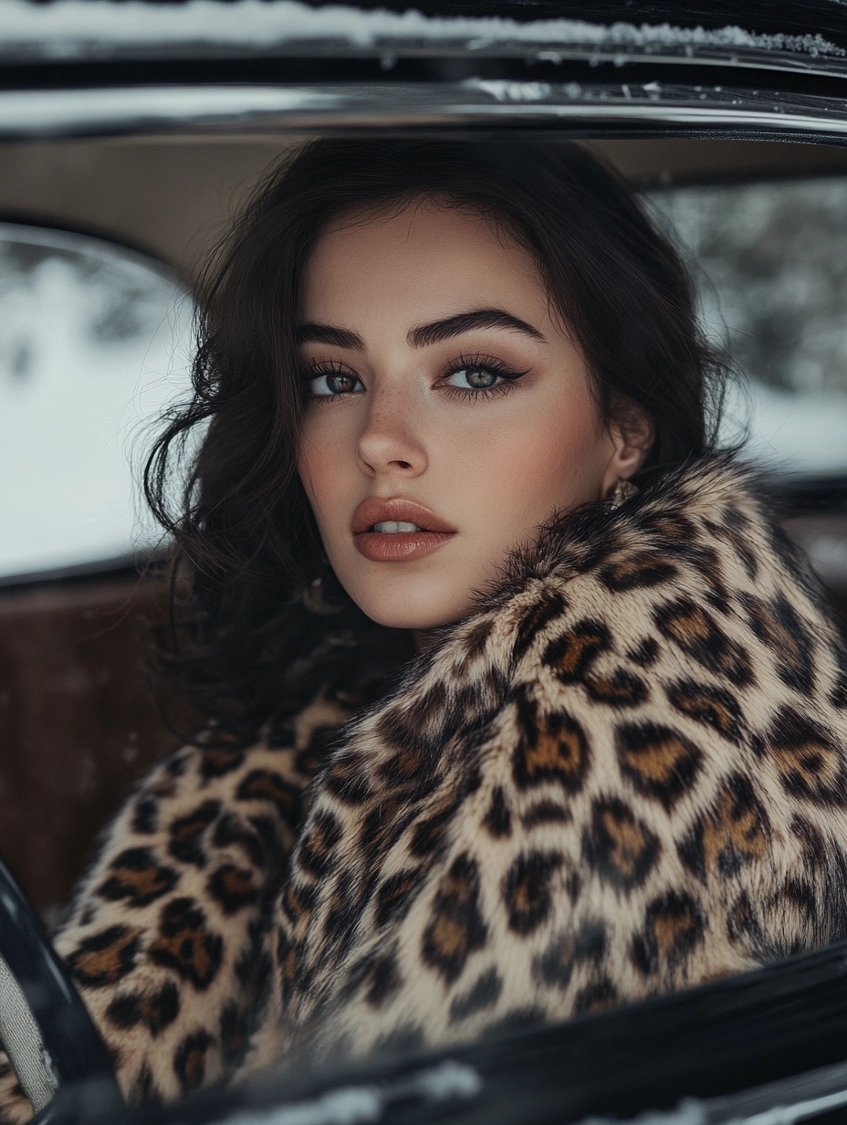 Chic Winter Fashion: Luxe Leopard Print Elegance