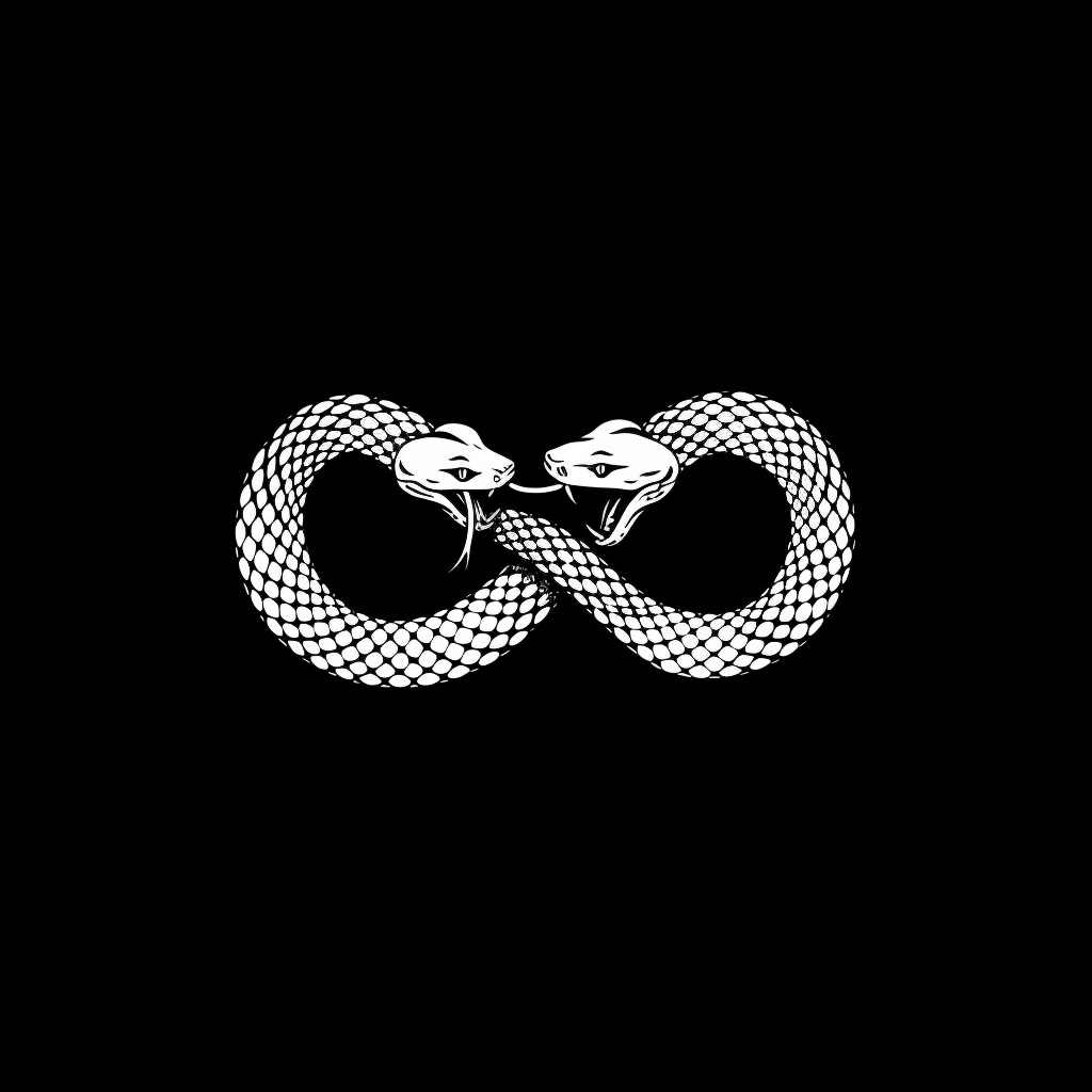 Minimal Black & White Infinity Snake Logo Design