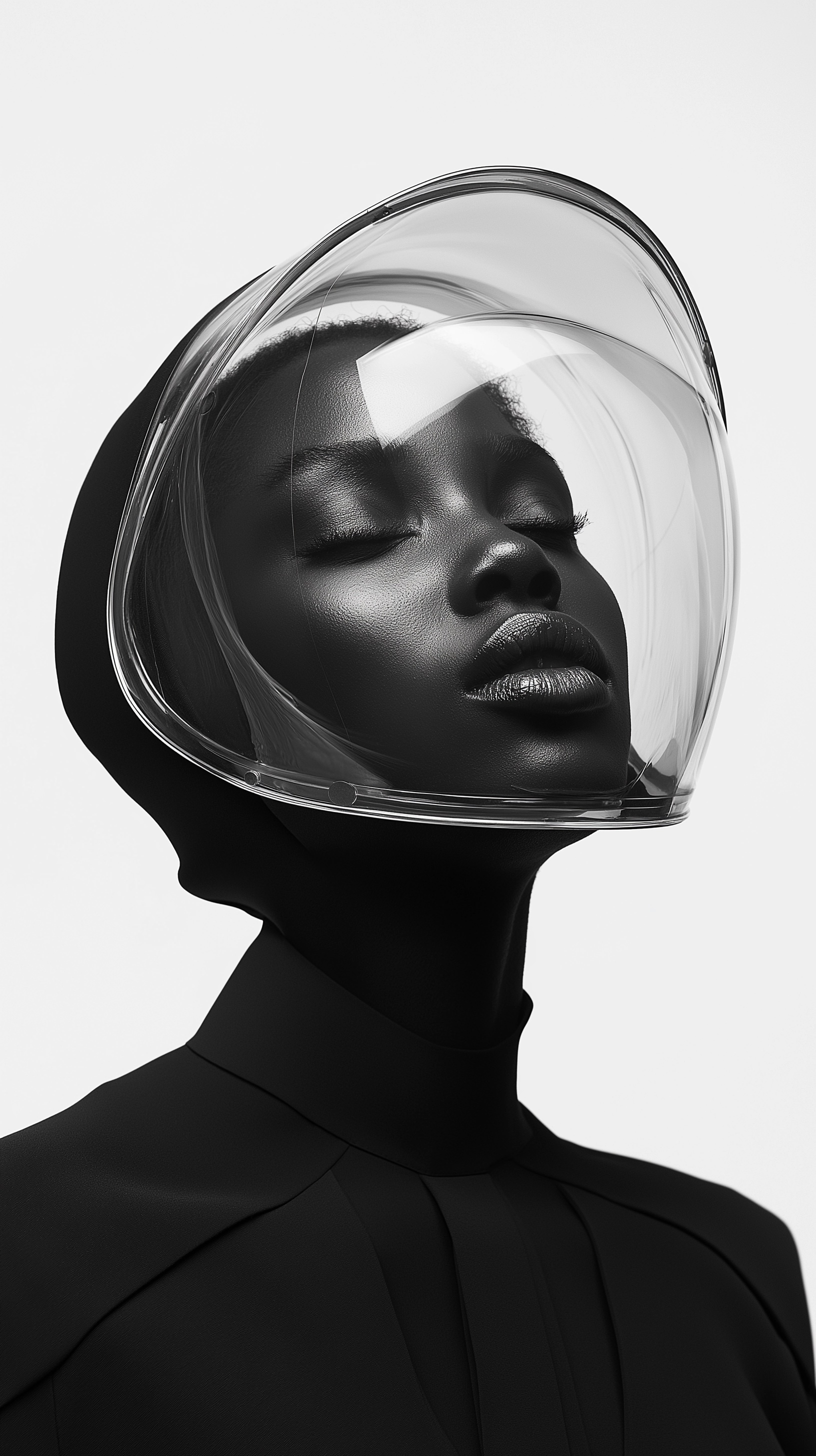 Futuristic Fashion: Black-and-White Photography