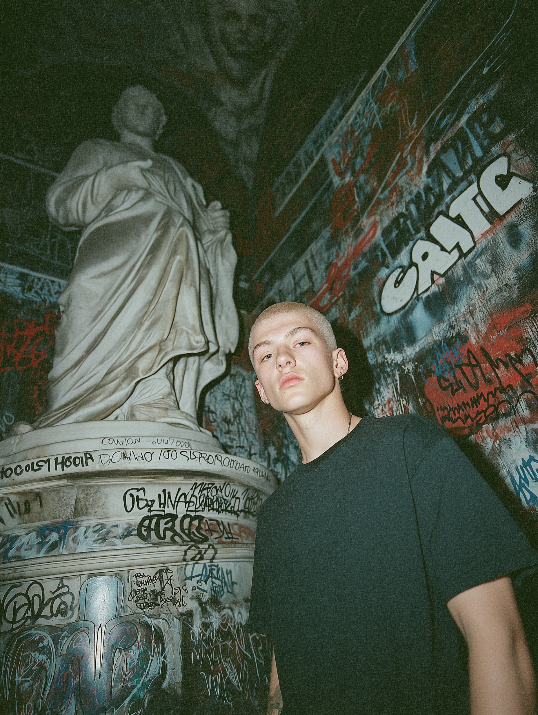 Bold Goth Vibes: Street Art Meets Classic Elegance