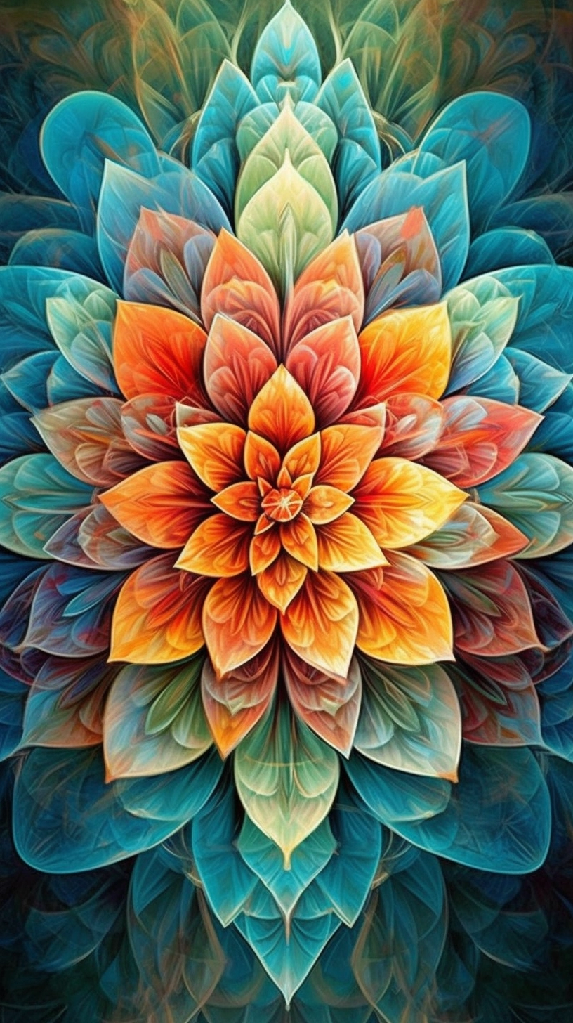 Colorful Fractal Flower Art