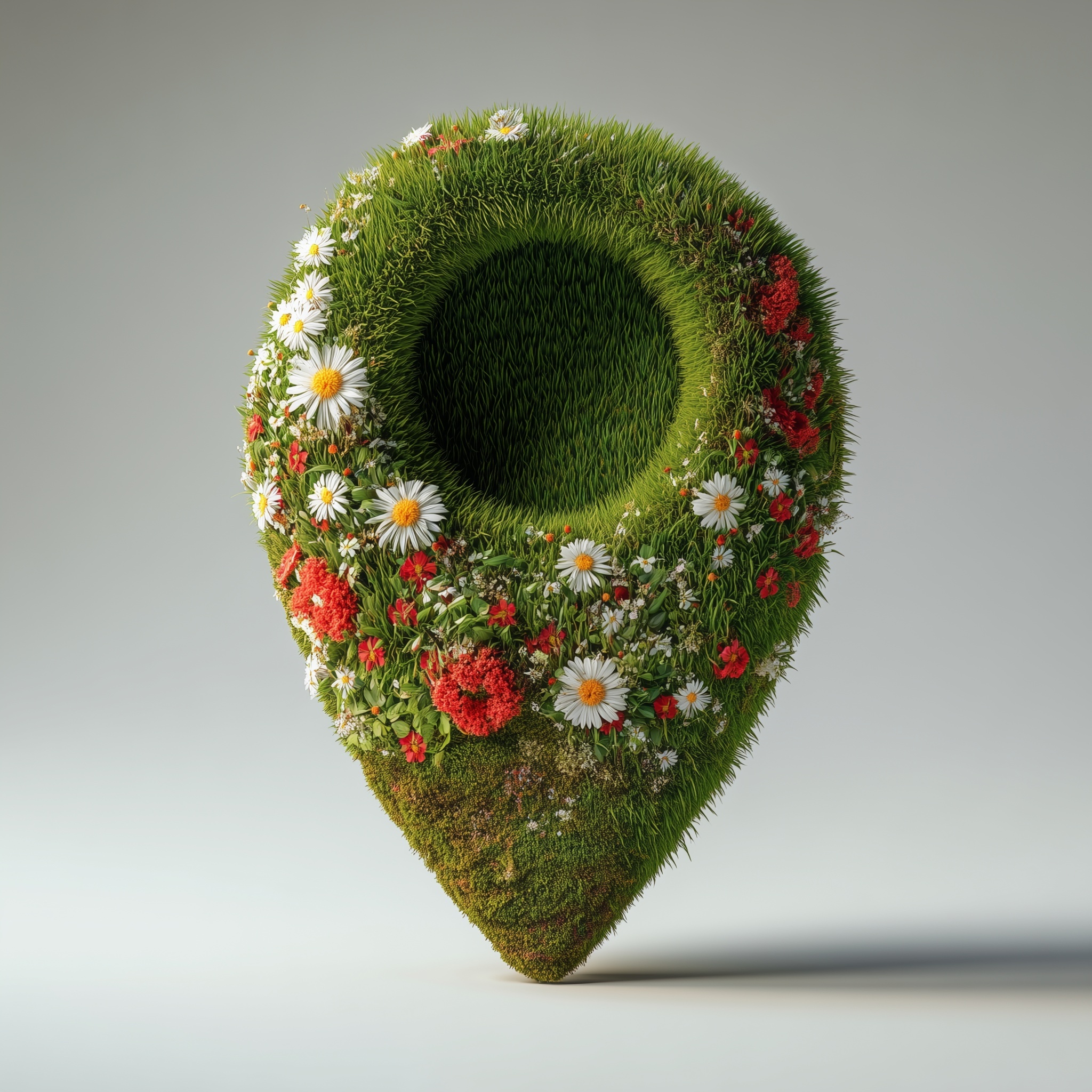 Vibrant 3D Map Pin: Nature Meets Polish Folk Art